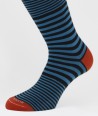 Mix Stripes Black Blue Cotton Short Socks for men