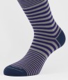 Mix Stripes Grey Purple Cotton Short Socks for men