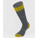 Mix Stripes Beige Blue Cotton Short Socks for men