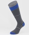 Mix Stripes Grey Blue Cotton Short Socks for men