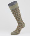 Color Stripes Cotton Short Socks Beige for men