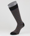 Color Stripes Cotton Short Socks Black for men