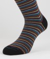 Color Stripes Cotton Short Socks Black for men