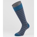 Color Stripes Cotton Short Socks Turquoise for men