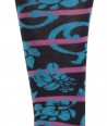 Long cotton men socks stripes flower black fuchsia blue