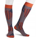 Long cotton men colored socks stripes dots pied de poule blue orange