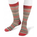 Short cotton men socks norwegian style red green