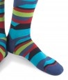 Long cotton crazy stripes blue socks for men