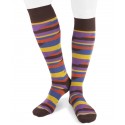 Long cotton crazy stripes brown socks for men