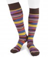 Long cotton crazy stripes brown socks for men