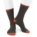 Short cashmere men socks brown orange