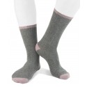 Short cashmere blend men socks grey pink