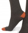 Long cashmere blend men socks brown orange