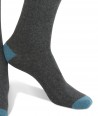 Long cashmere blend men socks anthracite blue