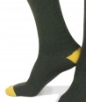 Long cashmere men socks green yellow