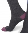 Short cashmere blend striped socks for men Black