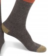 Short cashmere blend striped socks for men Brown