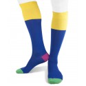 Long cotton Contrast Top, Heel, Toe Socks for men blue yellow purple green