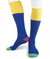 Calze lunghe punta polso tallone colorati in cotone per uomo blu giallo viola verde