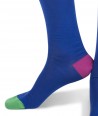 Long cotton Contrast Top, Heel, Toe Socks for men blue yellow purple green