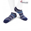 Sneaker cotton lisle men socks stripes on blue