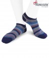 Sneaker cotton lisle men socks stripes on blue