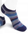 Calze sneakers a righe colorate in Cotone Filo di Scozia per uomo Blu