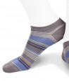 Sneaker cotton lisle men socks stripes on grey