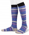 Color Stripes and dots Cotton Long Socks Bluette