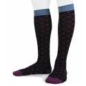 Long cotton polka dot Socks for men black purple turquoise