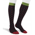 Long cotton polka dot Socks for men navy red green