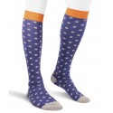 Long cotton polka dot Socks for men denim grey orange