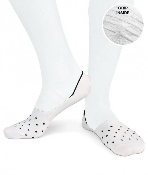 dot cotton no show socks for men white