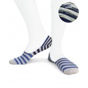 striped cotton no show socks for men grey blue