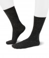 Lurex short anthracite socks for women