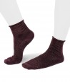 Lurex short aubergine socks for women