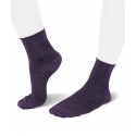 Lurex short purple socks for women