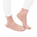 Lurex short pink socks for women
