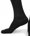 Long black travel graduated compression socks for men