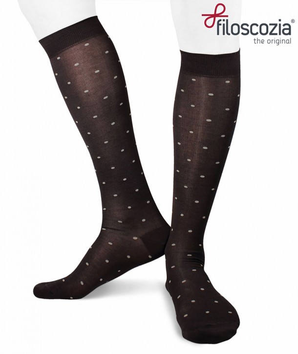 Irregular Colored Stripes Cotton Lisle Long Socks Black for men