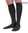 Long cotton lisle micropattern dark grey Socks for men